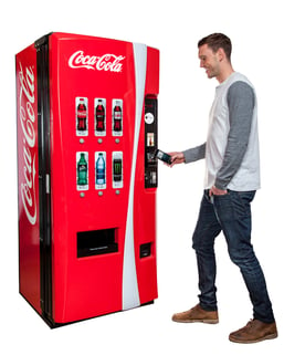 Customer using Coca-Cola Vending Machine service
