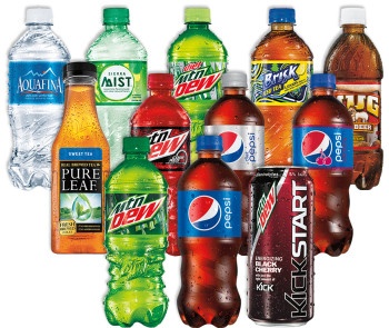 Selection of Pepsi vending machine flavors