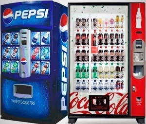 Coca-Cola and Pepsi vending machine